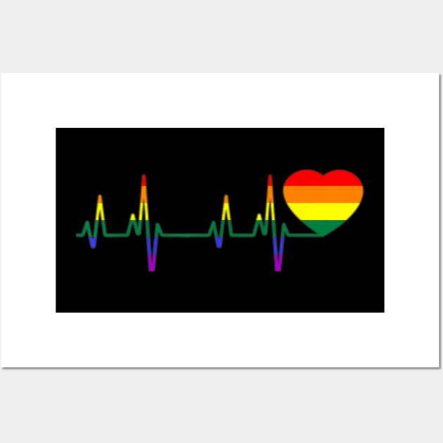 LGBT Heartbeat , Heartbeat lgbt , LGBT heartbeat LGBT rainbow heartbeat gay and lesbian pride , LBGT Gift Heartbeat Pride Wall Art by hijazim681